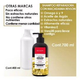 Revlon Shampoo Revlon Argan & Macadamia Control Frizz 700 Ml (4pzs)