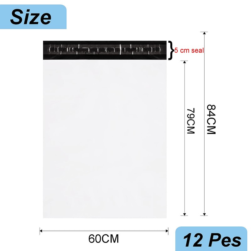 12P 23"x31"Extra Large White Plastic Mailing Postage Bag Post Parcel