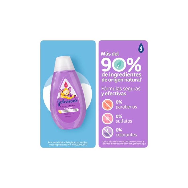 Johnson'S, Shampo Fuerza Y Vitamina 400 Ml