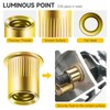 Mywish 200Pcs 1/4-20 Rivet Nuts, Yellow-Zinc Carbon Steel Flat Head