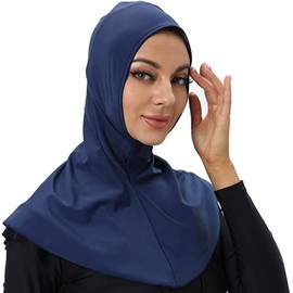 nadamuSun Women's Full Coverage Sun Protection Bathing Hijabs, Navy blue