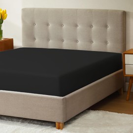 Micropuff Twin XL Fitted Sheet with Anti-Slip Anchors for Snug Fit - Soft and Comfortable Fabric - Easy to Wash and Fade Resistant - Breatheable and Allergy Free Fitted Sheet