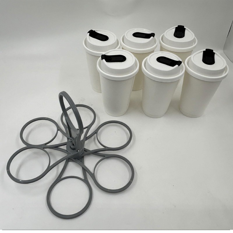 2 Pcs Foldable Coffee Carrier Drink Holder: Foldable 6-Cup Holder