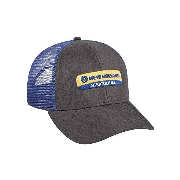 New Holland Heather Grey Twill with Blue Mesh Back Cap