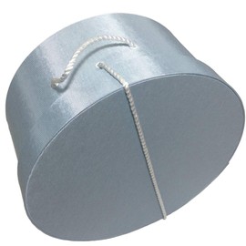 Sarah's Hat Boxes Classic Light Blue Hat Box – 14.75" x 7.5" (Dia. x Ht.) Handmade in USA – Odorless Non-Toxic Adhesive, Cording Handle – Premium Storage for Hats & Accessories