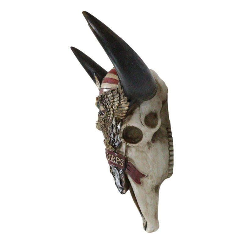 Western Patriotic Bull Cow Skull W/ American Flag Bald Eagle