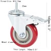 Swivel Stem Casters, Heavy Duty Double-Locking Castors with Red PU