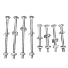 8 Sets Universal Headboard or Footboard Hardware Nuts and Bolts 4 inches and 2 1/2" Long,for Furniture, Cots, Beds, Crib and Chairs Round Head Square Neck Bolt,Carriage Bolt