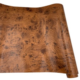 Yifasy 32.8ft Roll Coffee Wood Texured Shelf Liner Peel and Stick Bookcase Shelving Paper Revamp Wall Surface Cabinet Chest Vinyl Film (L-393.7x17.7 Inch)