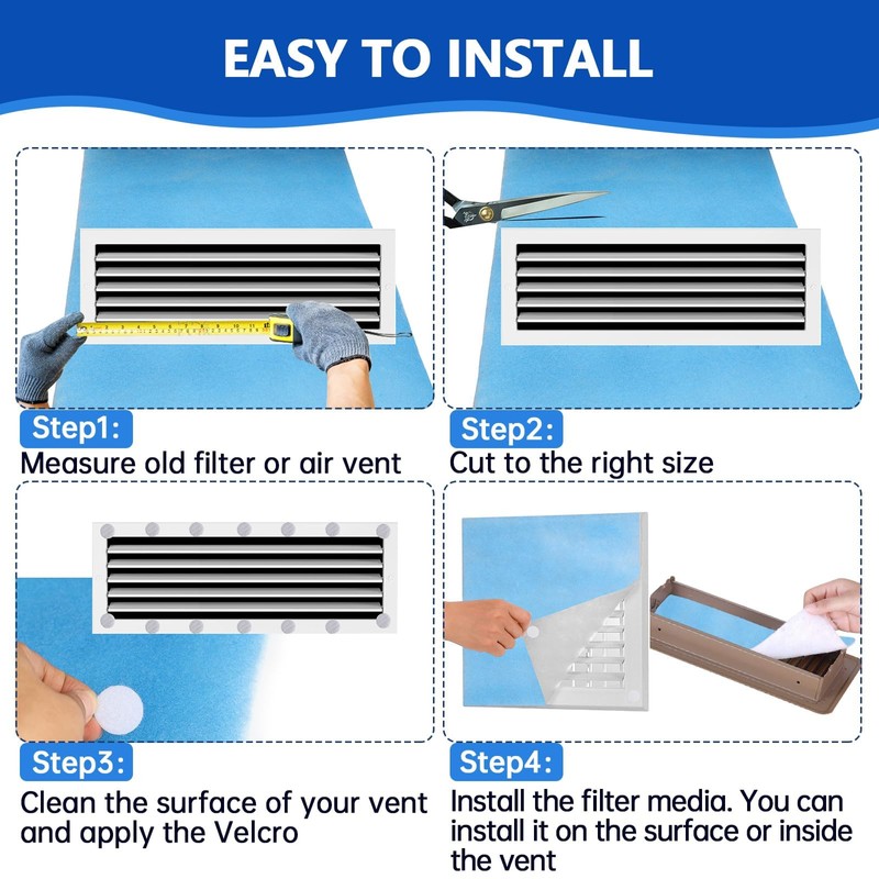 Demiwise Air Vent Filters, 12" x 140" Cut to Fit