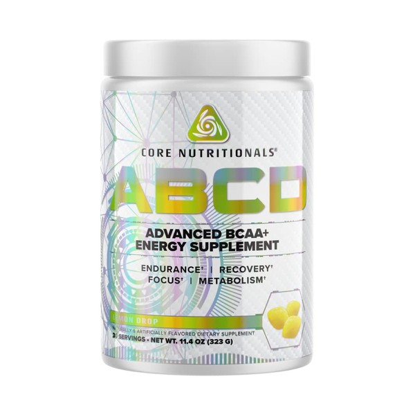Core Nutritionals Platinum ABCD Advanced BCAA Energy Supplement, Improves Endurance, Recovery, and Focus 30 Servings (Lemon Drop)