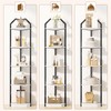 70" Tall Corner Shelf Stand, 5 Tier Wood Shelves for