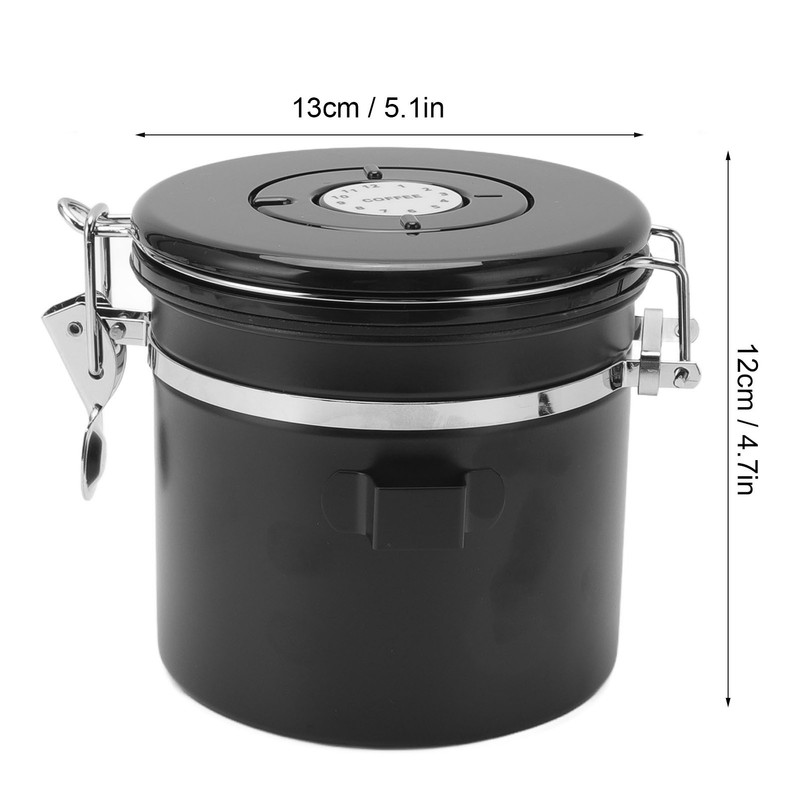 Coffee Bean Storage Stainless Steel Airtight Container Coffee with 30ml