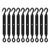 RiaYer 10 Pack Black Stainless Steel M6 Hook and Eye