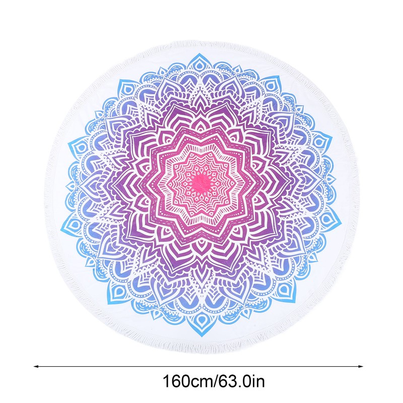 Round Beach Towel Blanket Circular Beach Tassels Blanket Oversized Picnic
