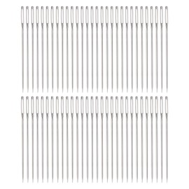 HARFINGTON 500pcs Large Eye Stitching Needles - 2.2Inch Stainless Steel Leather & Embroidery Needles for Yarn, Knitting & Hand Sewing