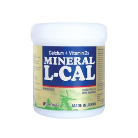 Umeken Mineral L-Cal Supplement, Large Bottle, 6 Month Supply, Enriched with Magnesium, Vitamin D3 and Minerals, 360g, 3,600 Balls (Pack of 1)