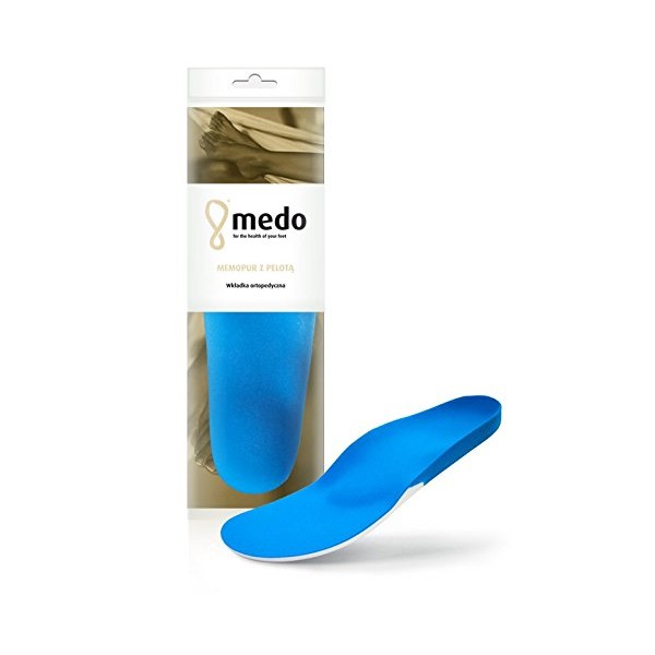Premium Orthotic Insoles with Arch Supports, Metatarsal and Heel Cushion, Medo Memopur (44 EUR / 11 US/Men)