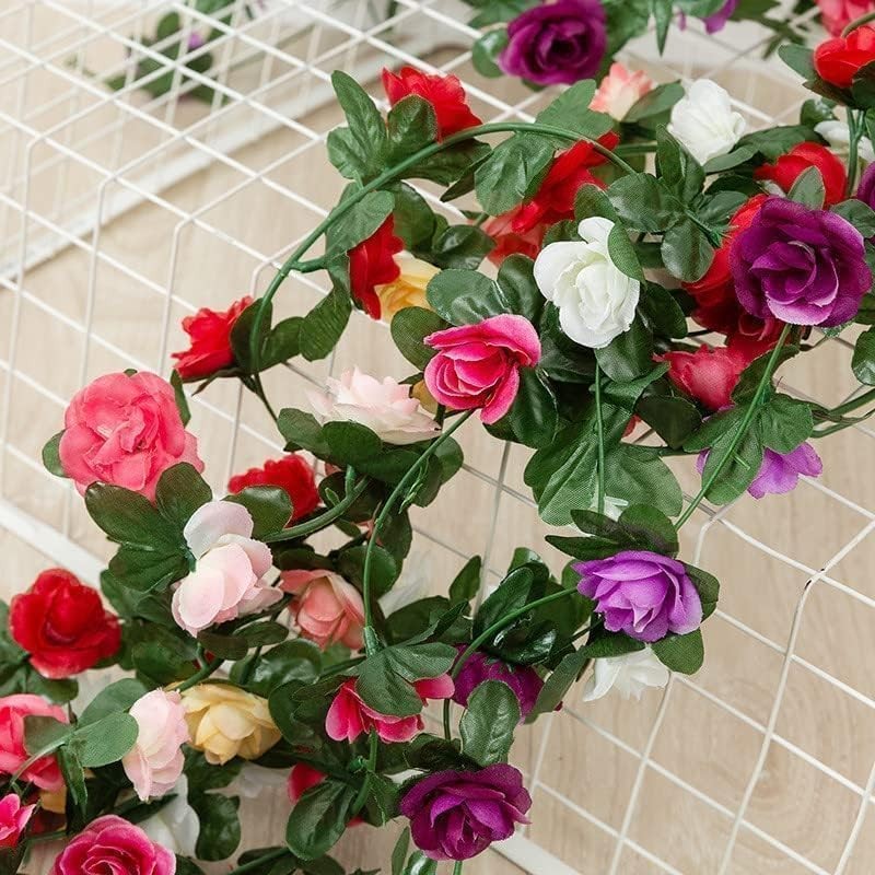Red Artificial Flower Garland,Peony Vine Flowers Garland Hanging Silk Plants