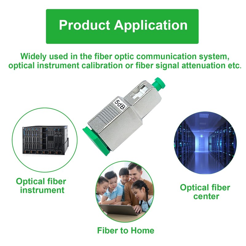 5Pcs 5dB SC-APC Fiber Optic attenuator, Fiber Signal Attenuation Converter,