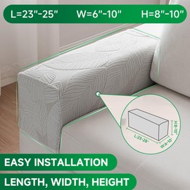 OHSIO Stretch Couch Covers for Sectional Sofa – Washable Soft Sofa Slipcovers, Pet-Friendly Furniture Protector for Living Room Sofa Cushions(1 Piece Armrest Sofa Cover, Light Gray)