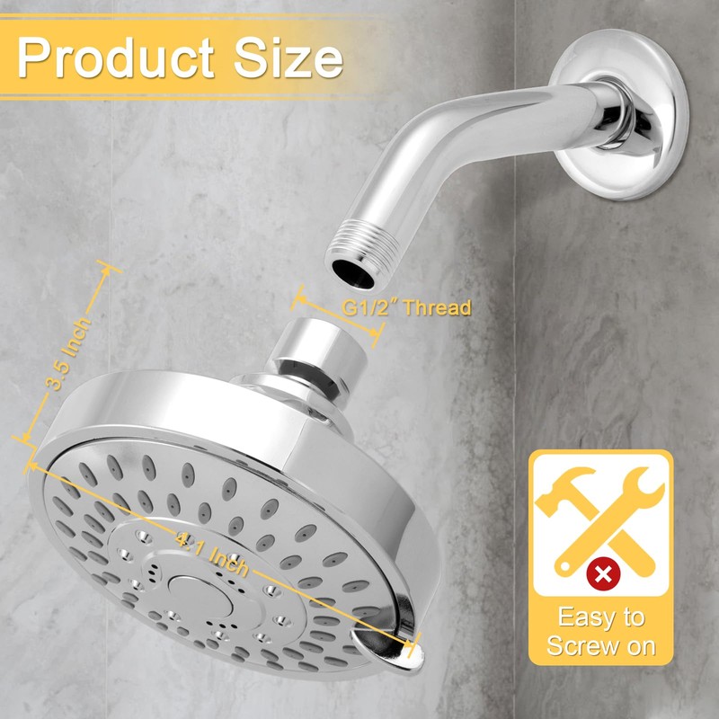 AISOSO Shower Head, 5 Modes High Pressure Shower Heads for