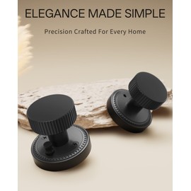 Asidrama 4 Pack Black Privacy Door Knobs with Lock, Door Handles with Matte Black Door Knobs Interior for Bedroom or Bathroom, Heavy Duty Door Lever for Left Right Sided Doors