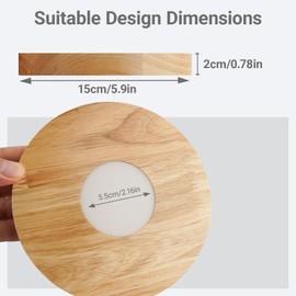 FuoiCorn Wood Crystal Display Base Light - LED Illuminator for Artworks, 3 Light Modes with 10-Level Dimming & Auto Timer (Yellow, 5.9 inch)
