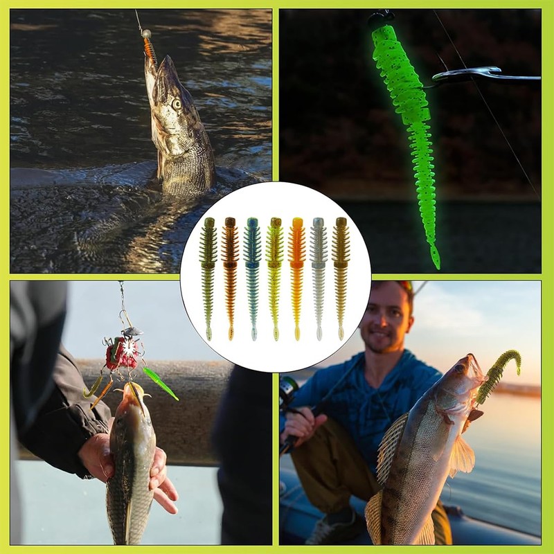 SURALIN Fishing Lure, Rubber Fish, Black Loach Professional Bait, Pike