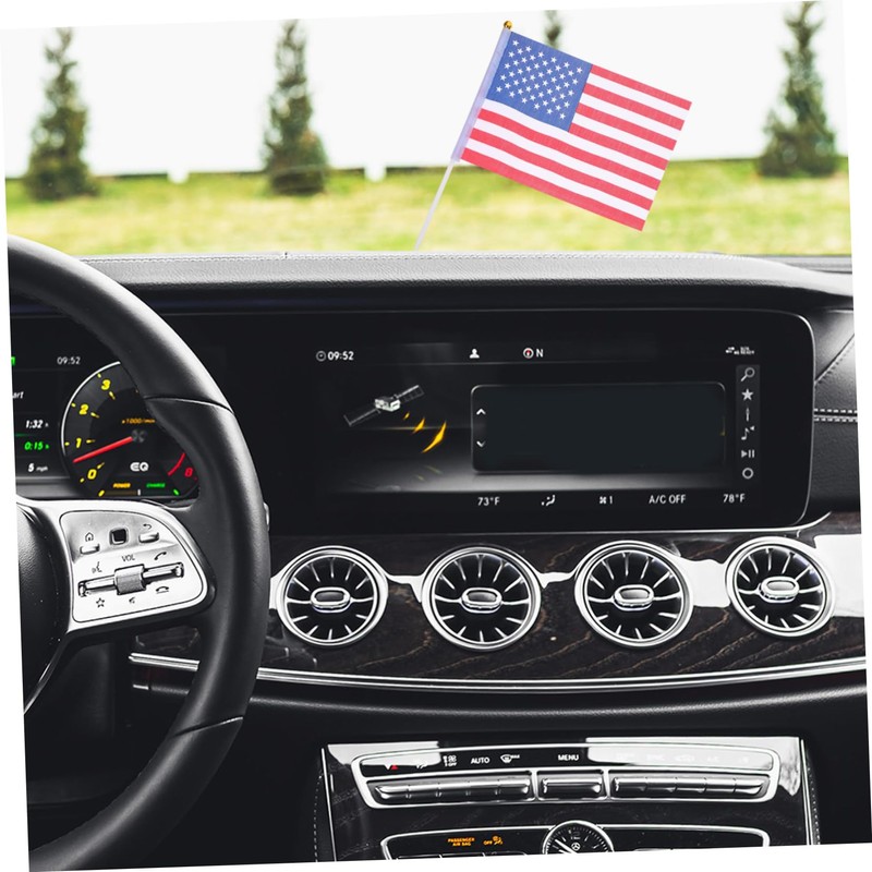 CAXUSD 25pcs Mini Flags Usa American Hand Held Flags Polyester