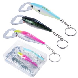 Goture 3PCS Minnow Shape Fish Bottle Opener, Keychain Bottle Opener, Beer Opener Gifts for Men and Women