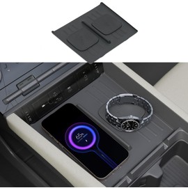 Maxzina Center Console Mat Compatible with 2024-2025 Hyundai Santa Fe Interior Wireless Charging Mat Center Console Anti-Slip Protector Pad Silicone for 2024 Santa Fe Accessories