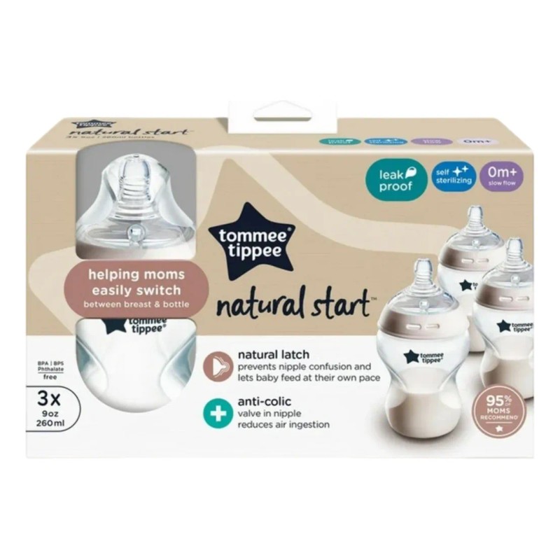 Biberones Tommee Tippee Natural Start 9oz 3 Pack Mamilas