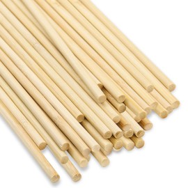 GZGXKJ Pack of 100 Wooden Sticks, Wooden Sticks for Crafts, 300 mm x 5 mm, Round Wood Sticks, Bamboo Sticks for Woodwork, Decorations, Crafts and DIY, Model Making