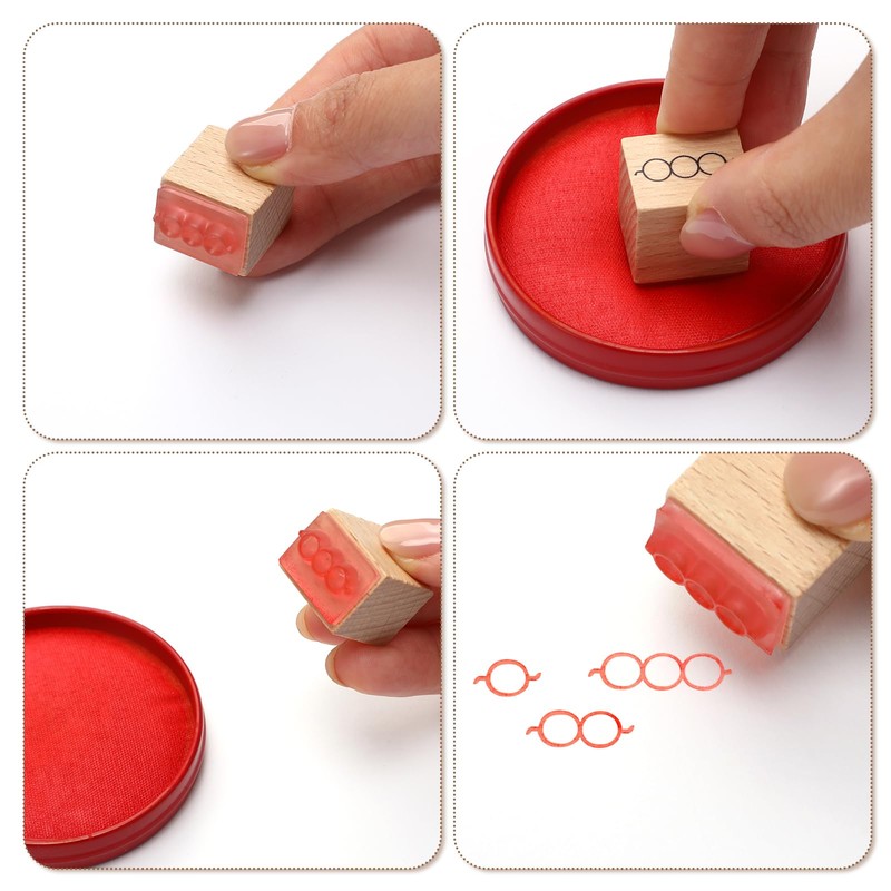 MotiMind 10 Pack Montessori Teacher's Bead Bar Rubber Stamp Set