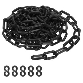 PATIKIL Black Plastic Chain, 10 ft 6mm Safety Barrier Chain for Crowd Control, Queue Line, Parking, Fence, Gate, Concert, Construction Site and Decoration