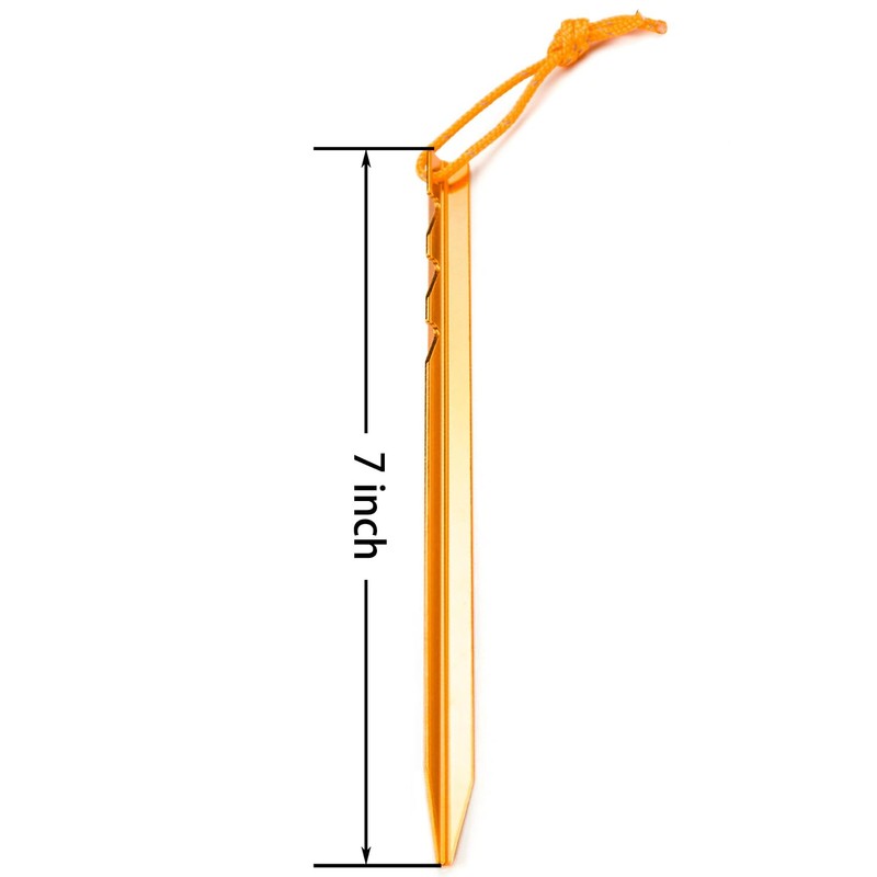 Aluminum Alloy Tent Stakes Pegs, 12-Pack Aluminum Ground Pegs with