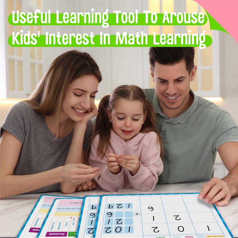 8 Packs Place Value Whiteboards, Double Sided Dry Erase Board