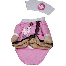 Petitebella Pink Nurse Puppy Dog Costume (Medium)