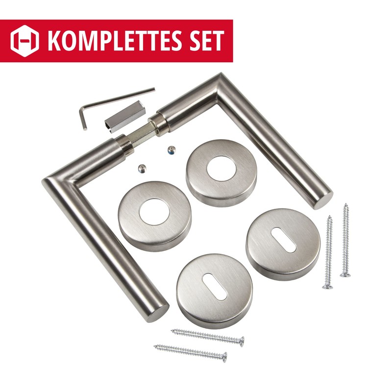 Stainless Steel Door Fitting, Door Handle on Round Rosette
