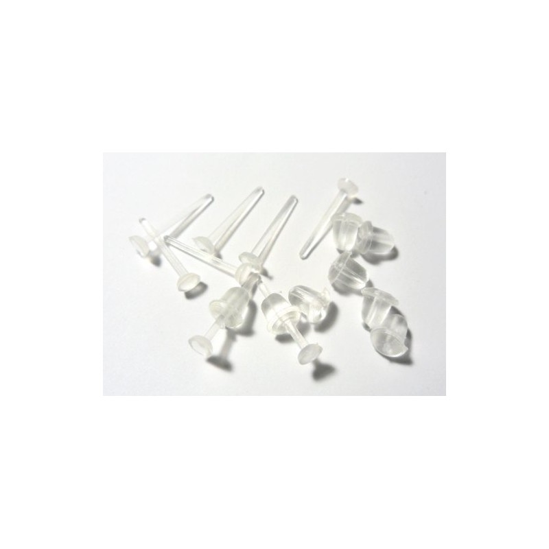 Cooplay 3mm Invisible Plastic Earrings Blank Pins Stud Tiny Head