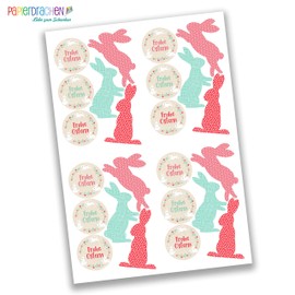 Papierdrachen Easter Stickers, Stickers for Easter, Wrap and Decorate Easter Gifts, Design 16