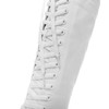 ANUFER Girls Women Fashion Canvas Knee Boots Pure White Zip