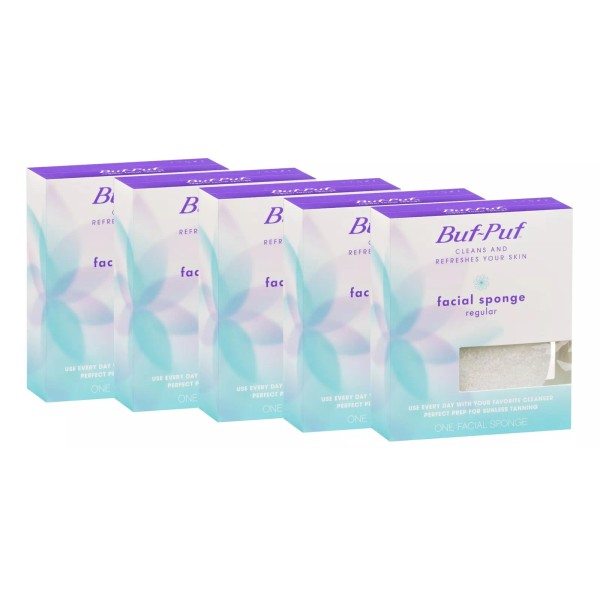 Buf-Puf Buf Puf Facial Sponge Pack of 5 Gentle Exfoliating