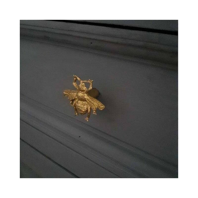 DwellStudio 2 Vintage Gold Brass Bumblebee Bee Hardware Drawer Pulls