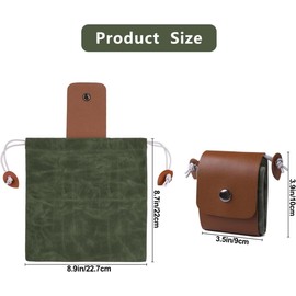 1PC Canvas Foraging Pouch for Hiking,Canvas Foraging Pouch Hiking Waist Pack Collapsible Foraging Bag,Foraging Pouch Leather Canva Collapsible Bag,Canvas Bushcraft Bag Canvas Foraging Pouch,Army Green