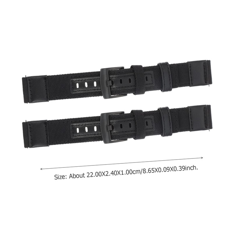 SHOWERORO 2pcs Nylon Weaving Wrist Strap for Watch Active Comfortable