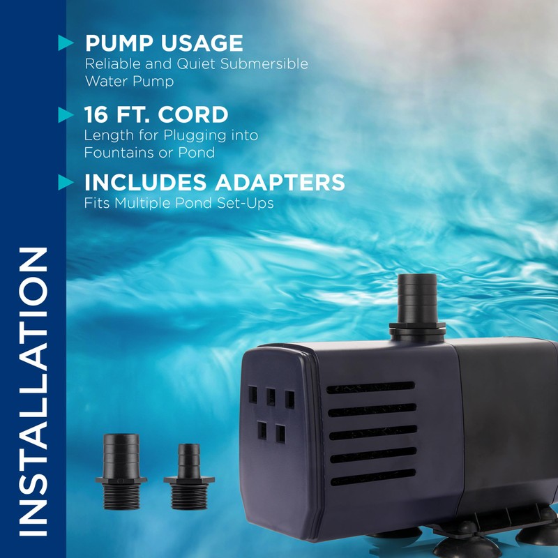 Alpine Corporation Outdoor Decor Power Head Pump 550 GPH for