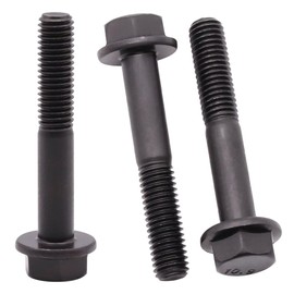 M6-1.0 x 45mm (16 Pack) Flanged Hex Head Bolts, Hexagon Flange Screws Bolts, Black Oxide Finish, 10.9 Grade Alloy Steel, Motocycle Car Bolts Replacements, Partial Thread