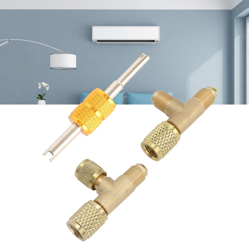 1/4in Valves Core Brass Tee Adapter Quick Coupler Access Tee